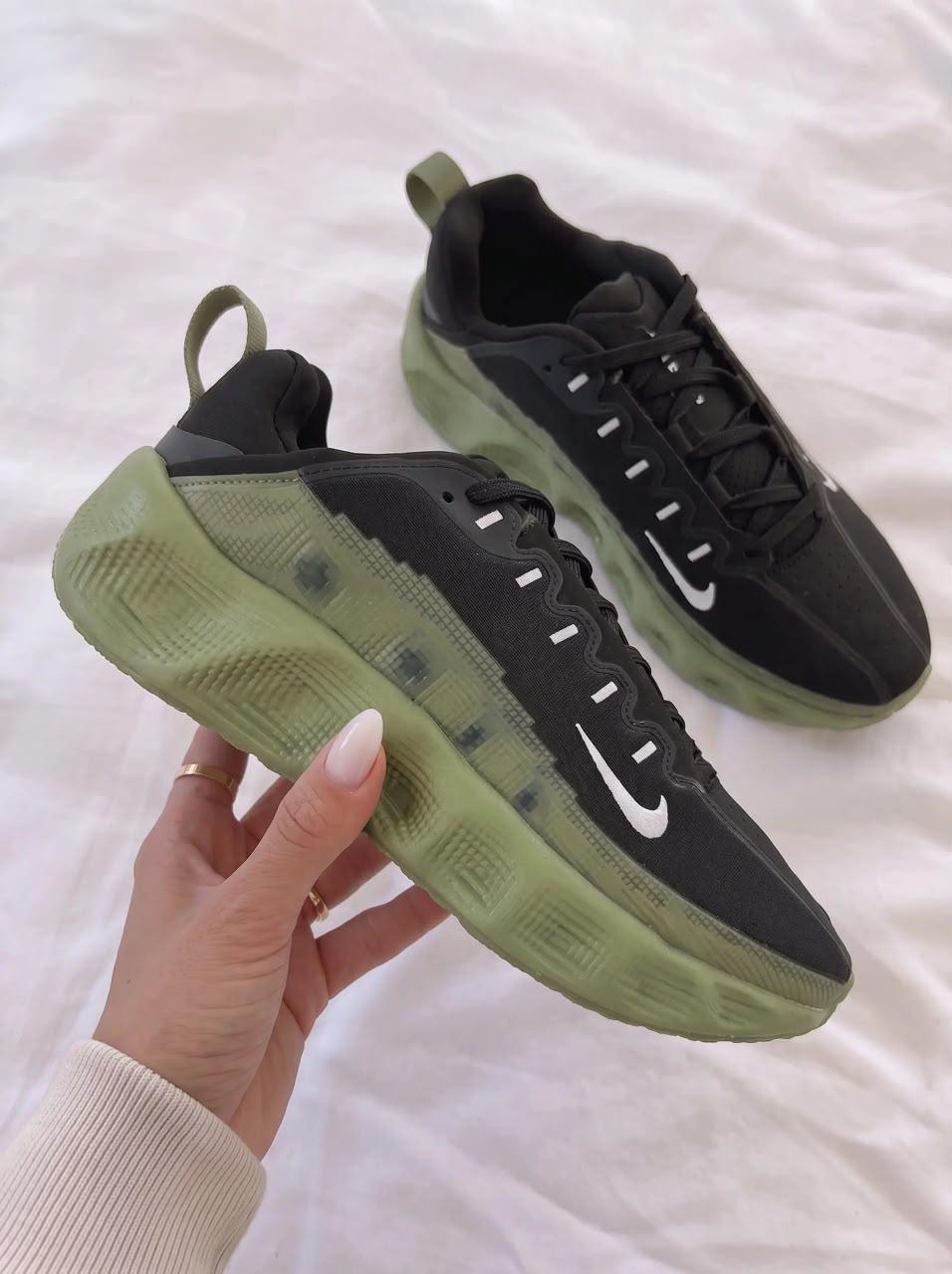 Nike Court Vision Alta "Black/Oil Green" Platform Sneakers
