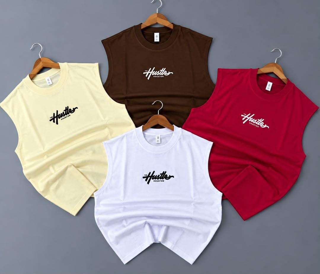 Men's "Hustle" Graphic Muscle Tees / Sleeveless Shirts